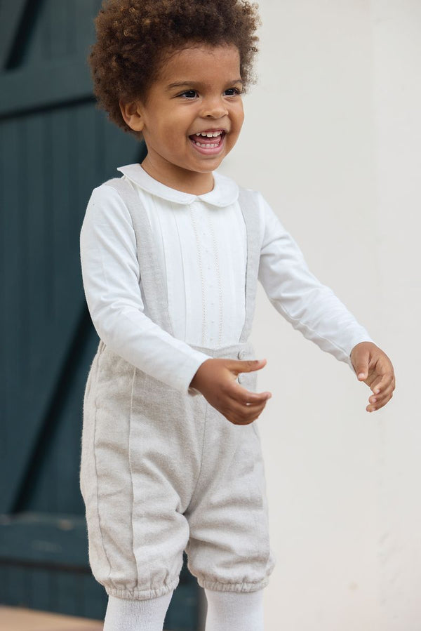 Oatmeal Marled Suspender Baby Pants