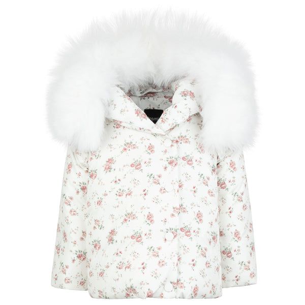 Pink Floral Hooded Coat