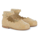 Beige Stud Ballet Flats