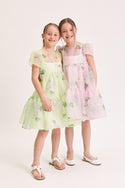 Green Garden Tiered Organza Dress