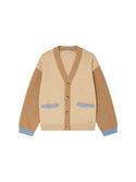 Beige and Blue Knit Edouard Cardigan