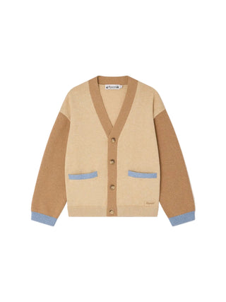 Beige and Blue Knit Edouard Cardigan