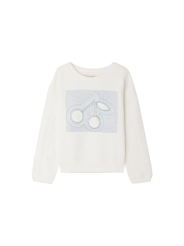 White and Blue Cherry Gena Crewneck