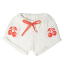 White Knit Cherry Pocket Shorts