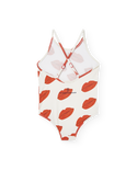 White Octopus Lips Print Swimsuit