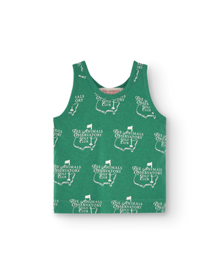 Green Macaque Baby Golf Print Tank Top