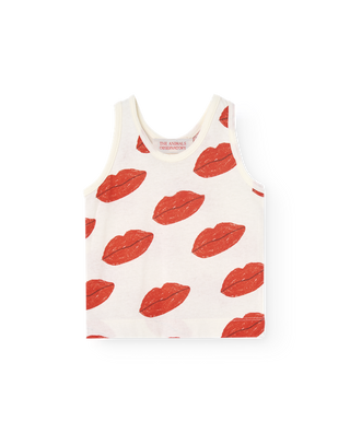 White Macaque Baby Lips Tank Top