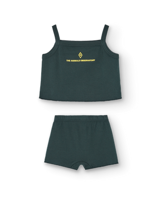 Deep Green Stork Baby Set