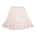 Pale Pink Chery Print Long Skirt