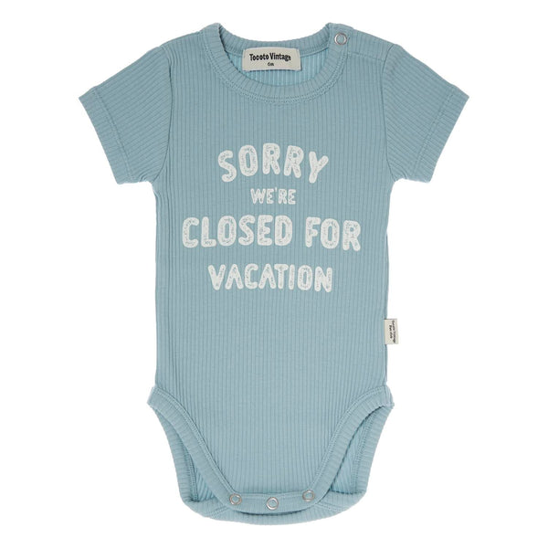 Mint Green "Sorry We're Closed for Vacation" Onesie