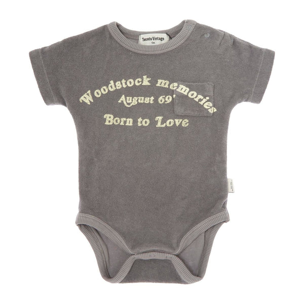 Grey Baby Woodstock Memories Terry Onesie