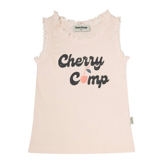 Pale Pink Cherry Camp Sleeveless Tee