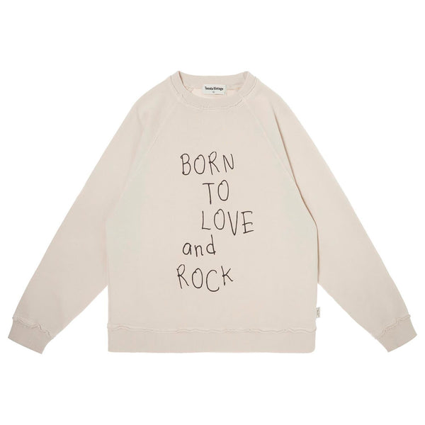 Beige "Born to Love and Rock" Sweatshirt