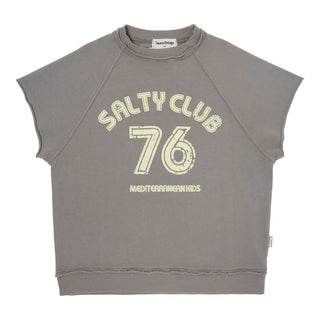 Grey "Salty Club" Sleeveless Sweatshirt