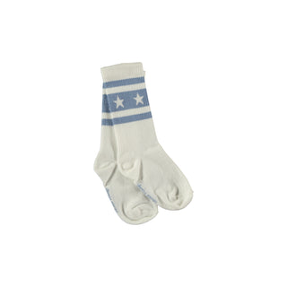 Blue Striped Star Socks