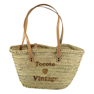 Raffia Basket "Tocoto Love Vintage"