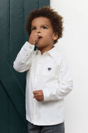 Ivory Jersey Button Down Shirt