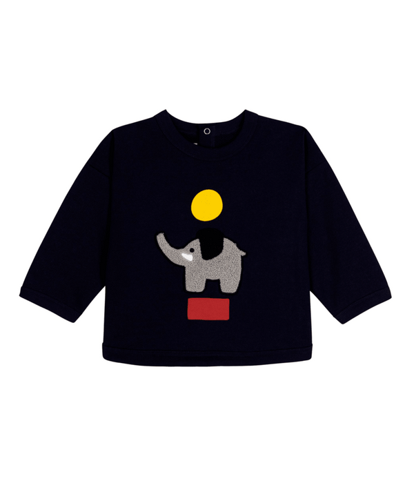 Navy Baby Elephant Graphic Sweatshirt