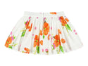 White Sprint Floral Zipper Skirt