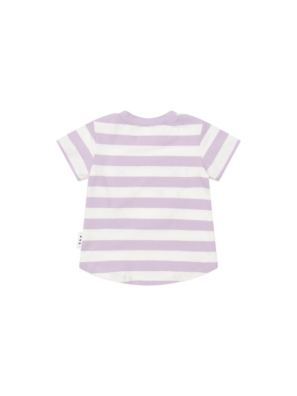 Purple and White Stripe Furry Hux Tee