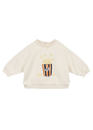 Sand China Baby Sweatshirt with Popcorn