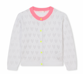 White Small Hearts Knit Cardigan