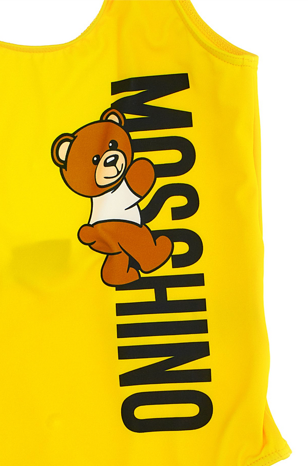 Yellow Swimsuit with Text and Bear Logo