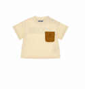 Cream Baby Short Sleeve Tee with Chest Pocket