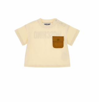 Cream Baby Short Sleeve Tee with Chest Pocket