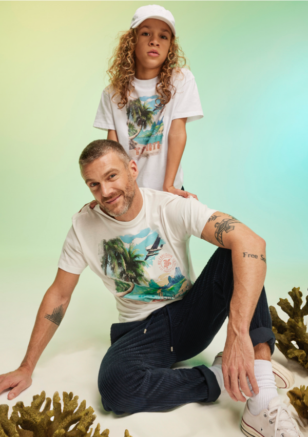 White Mini Me Tahiti Graphic Tee