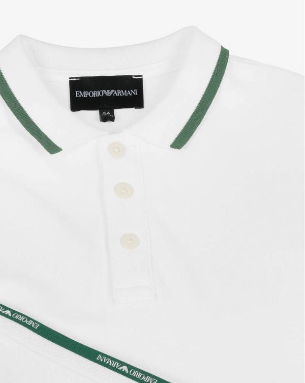 White and Green Polo Shirt