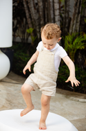 Sand Linen Dressy Overalls