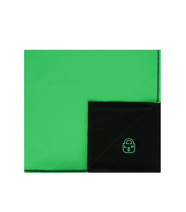 Black and Green Heartlock Neon Cuff Blanket