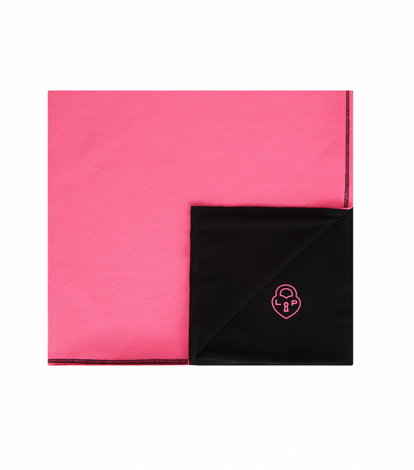 Black and Pink Heartlock Neon Cuff Blanket