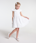 White Ruffle Short Sleeve Dance Dress