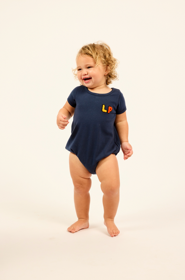 Navy LP Baby Bubble Onesie