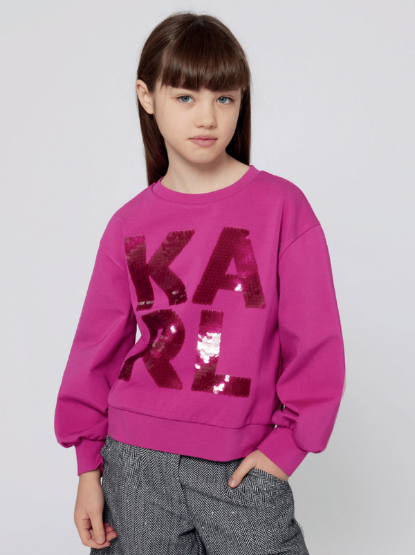 Pink Sequin Logo Crewneck