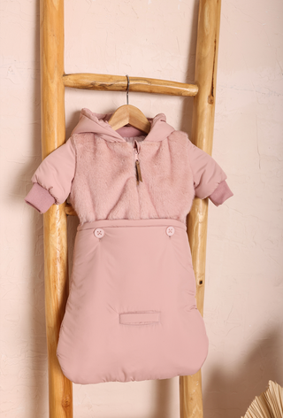 Pink Fur Jacket and Footmuff Bunting Set