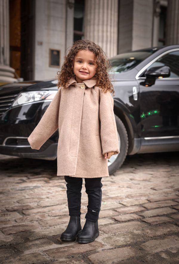 Camel Hooded Wool Coat