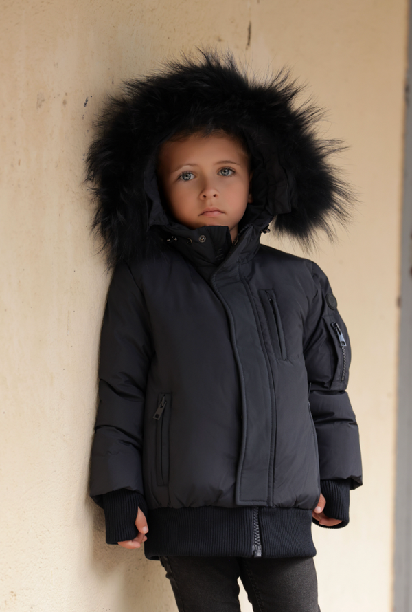 Navy Zipper Detail Coat