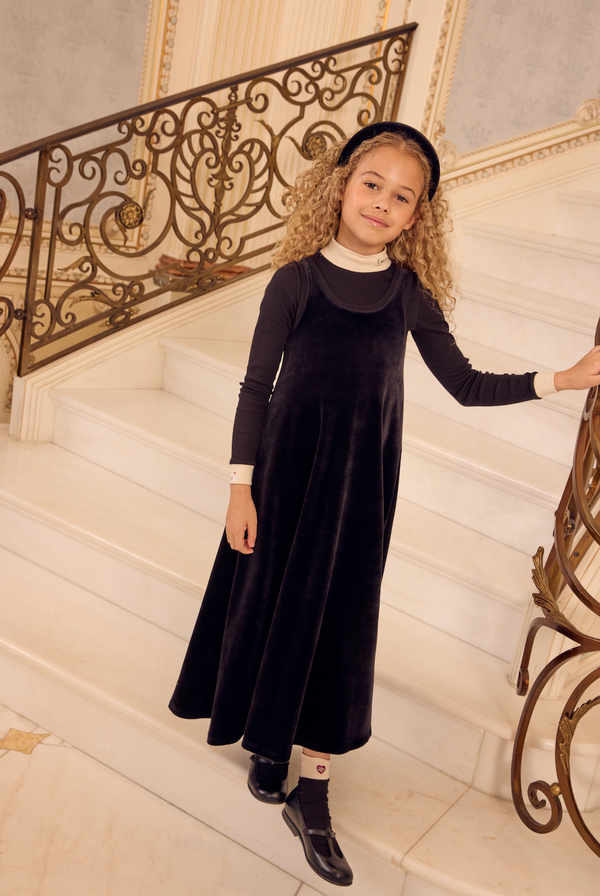 Black Velour Maxi Jumper Dress