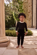 Black Velour Overall Set