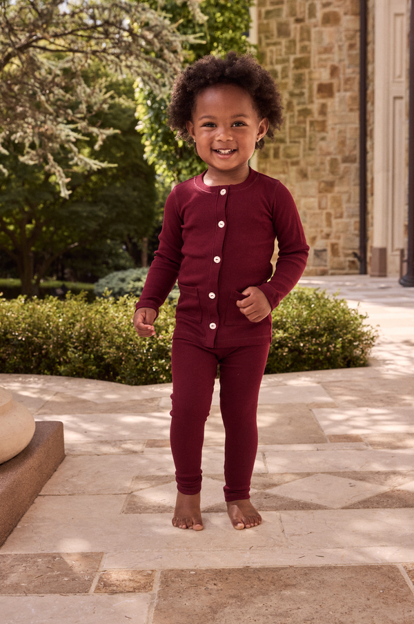 Burgundy Rhinestone Pants Set
