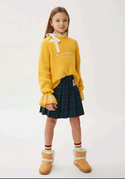 Green and Navy Plaid Skirt