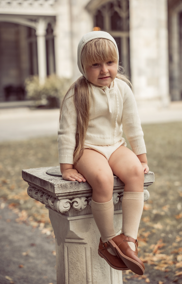 Cream Square Neck Bloomer Set