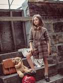Brown Plaid Graphic Skirt