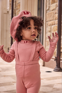Pink LP Mockneck and Overalls Set