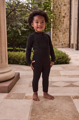 Black LP Mockneck and Overalls Set