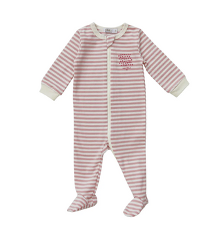 Pink Striped Footie