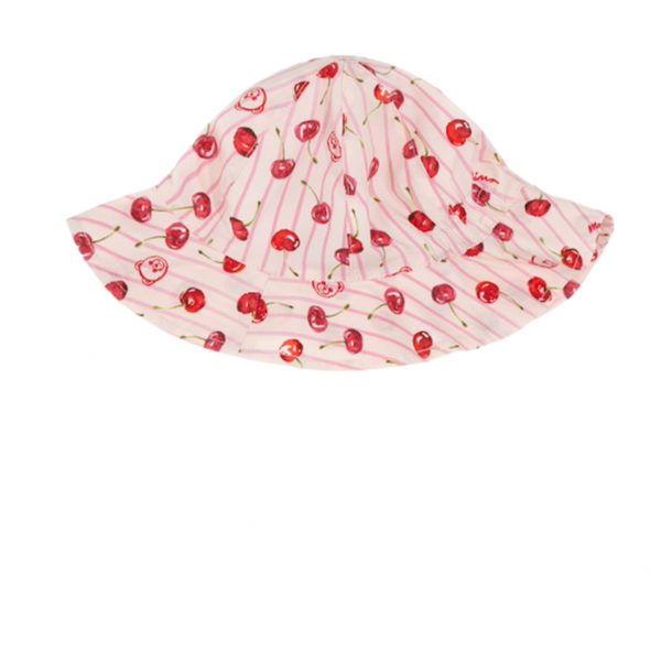 Pink Baby Striped Cherry Bucket Hat
